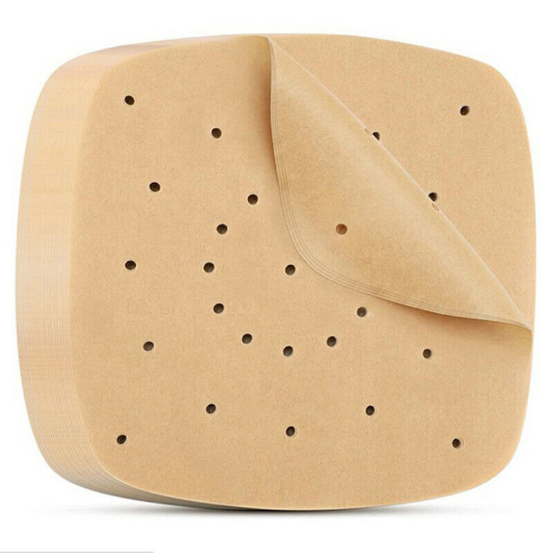 100pc Air Fryer Liners Bamboo Steamer Liners Premium Perforated Non-stick PapeWF