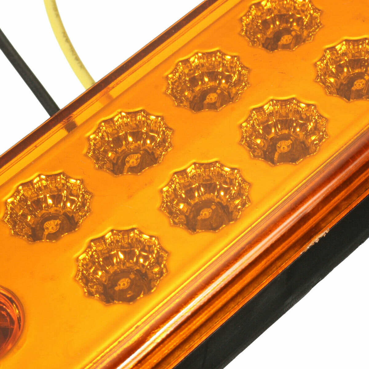 8x 12/24V 8 LED Side Marker Orange Recovery Position Light Lamp Trailer Truck