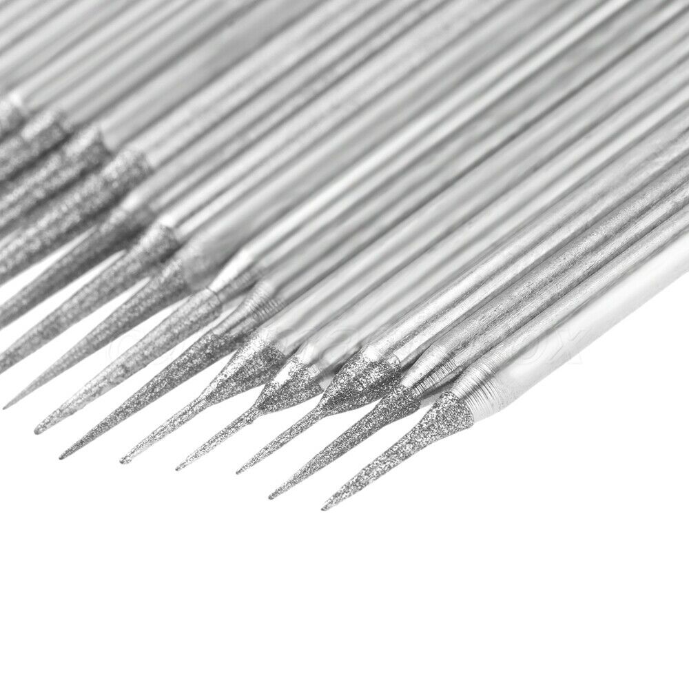 30Pc D Type Diamond Coated Rotary Drill Bit Burrs Grinding Polishing Rotary Tool