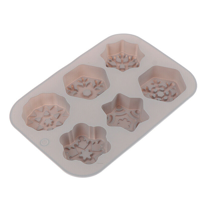 Snowflake Shape Soap Silicone Mold Christmas Aroma Gypsum Plaster Crafts .l8
