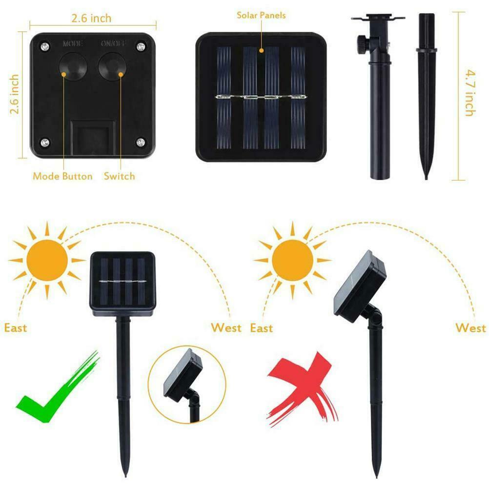 10 LED Outdoor Solar Bulbs IP65 Waterproof Garden String Lights for Garden