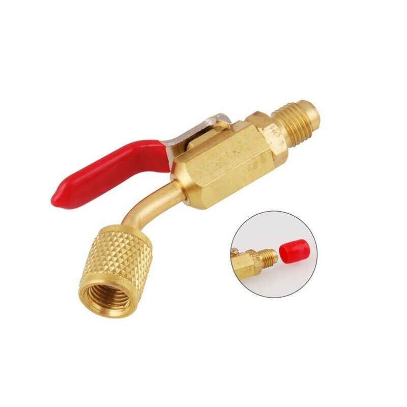 6Pcs 1/4'' Angled Compact Ball Valve F AC HVAC Air Conditioning Refrigerant Tank