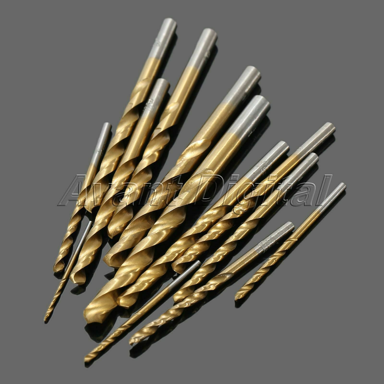 13pcs/Set Metric Titanium Coated 1.5mm-6.5mm HSS Twist Drill Bits Straight Shank
