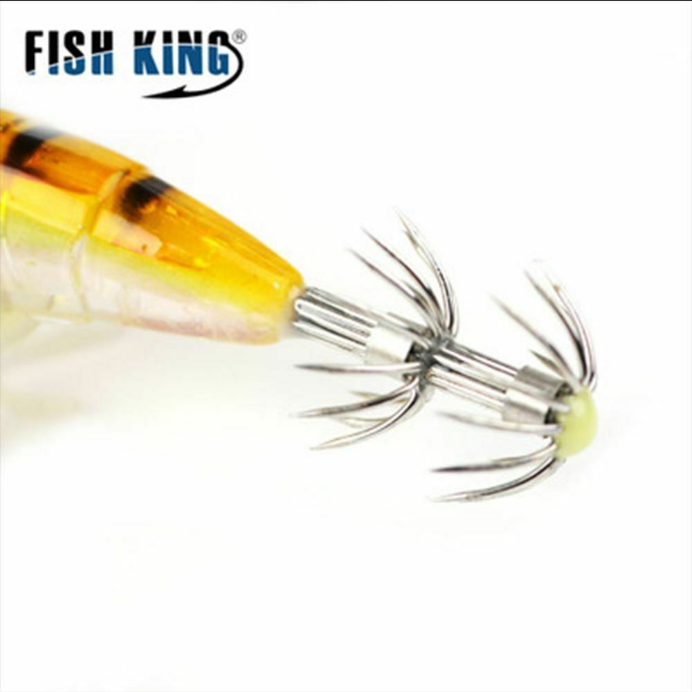 Sinker Jigs Soft foot Squid Hook Wood Shrimp Lures Octopus Bait Fishing Tackle