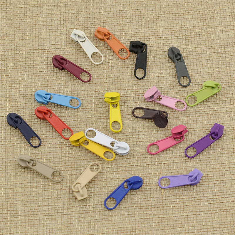 20 Pcs #3 Zipper Zip Slider Rescue Instant Repair Replacement Kit Color Random