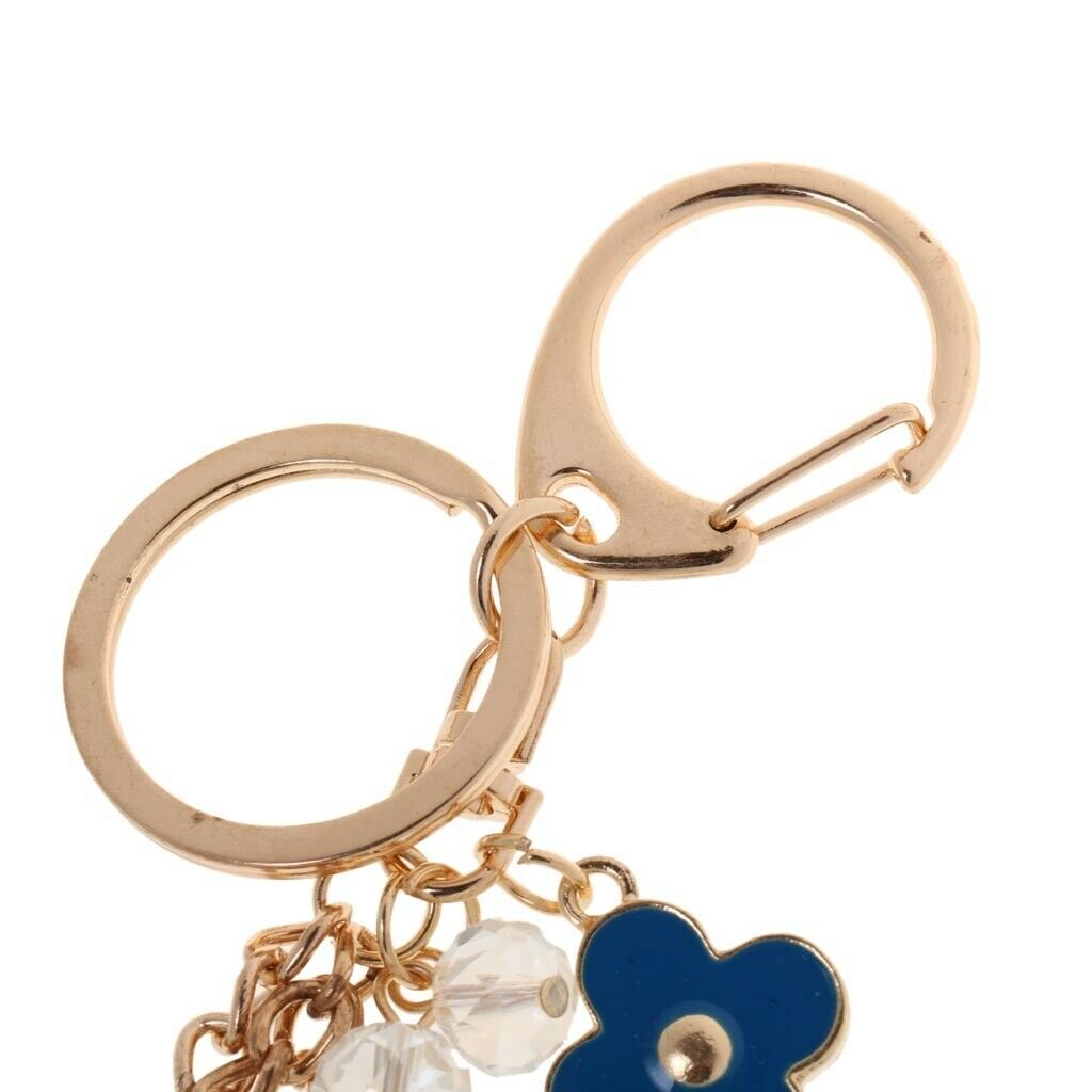 Charm Casual Faux Leather Tassel Keychain Bag Pendant Purse Decor Royal Blue