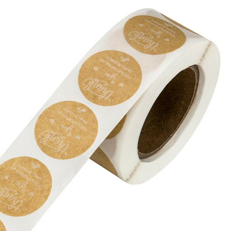 500Pcs Round Kraft Thank You Seal Stickers DIY Gifts Package Adhesive Lab.l8