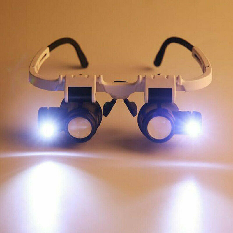 8x 15x 23x Head Repair Jeweler Watch Clock Magnifier Glass Loupe With LED Light
