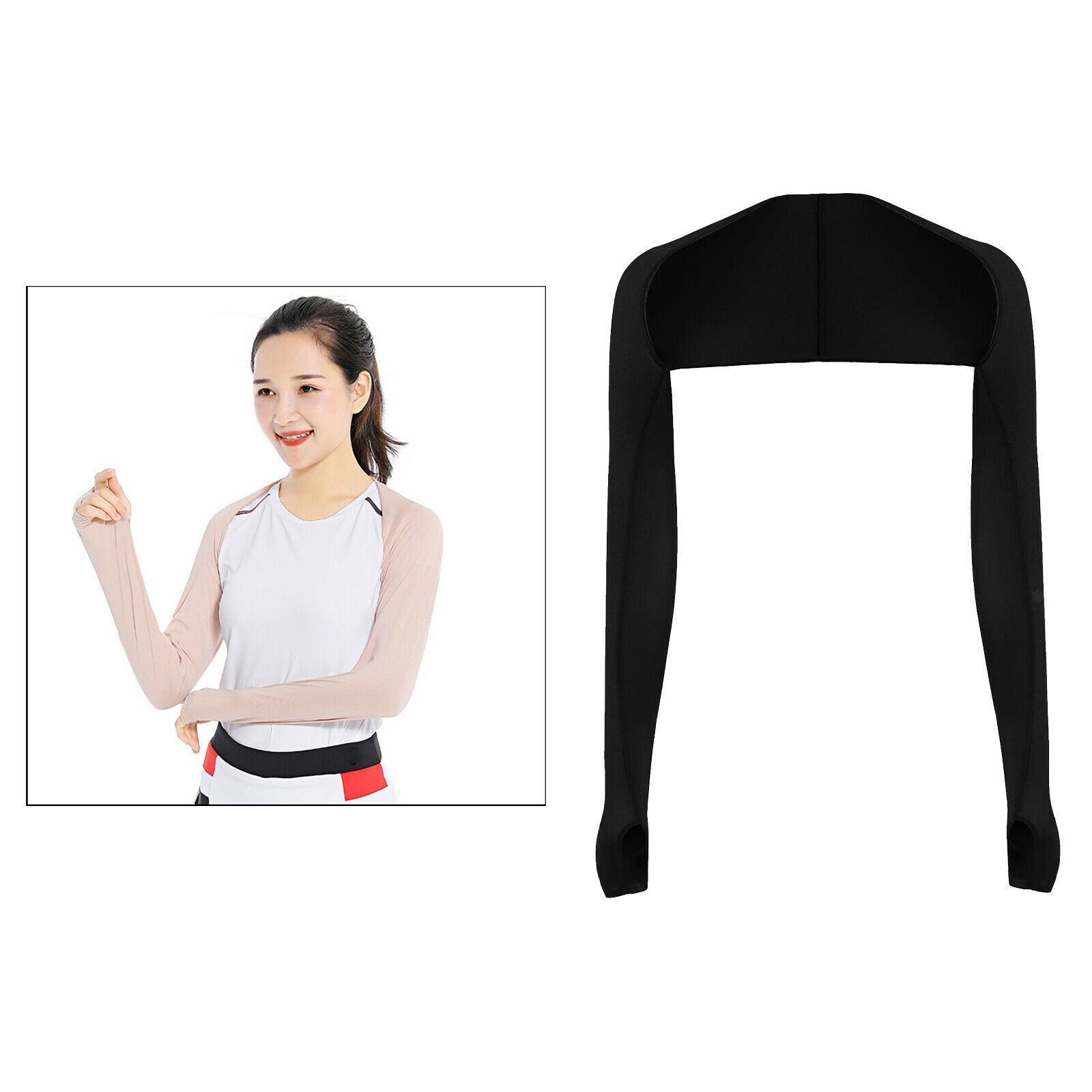 2X Cooling Shawl Arm Sleeves Summer Sun Protection Golf Accessory Black