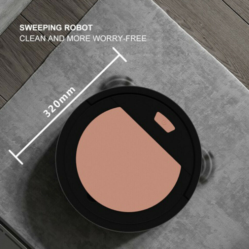 Robot Vacuum Cleaner 3.7V 3W Auto Sweeper for Hard Floors Carpets 1800Pa Black