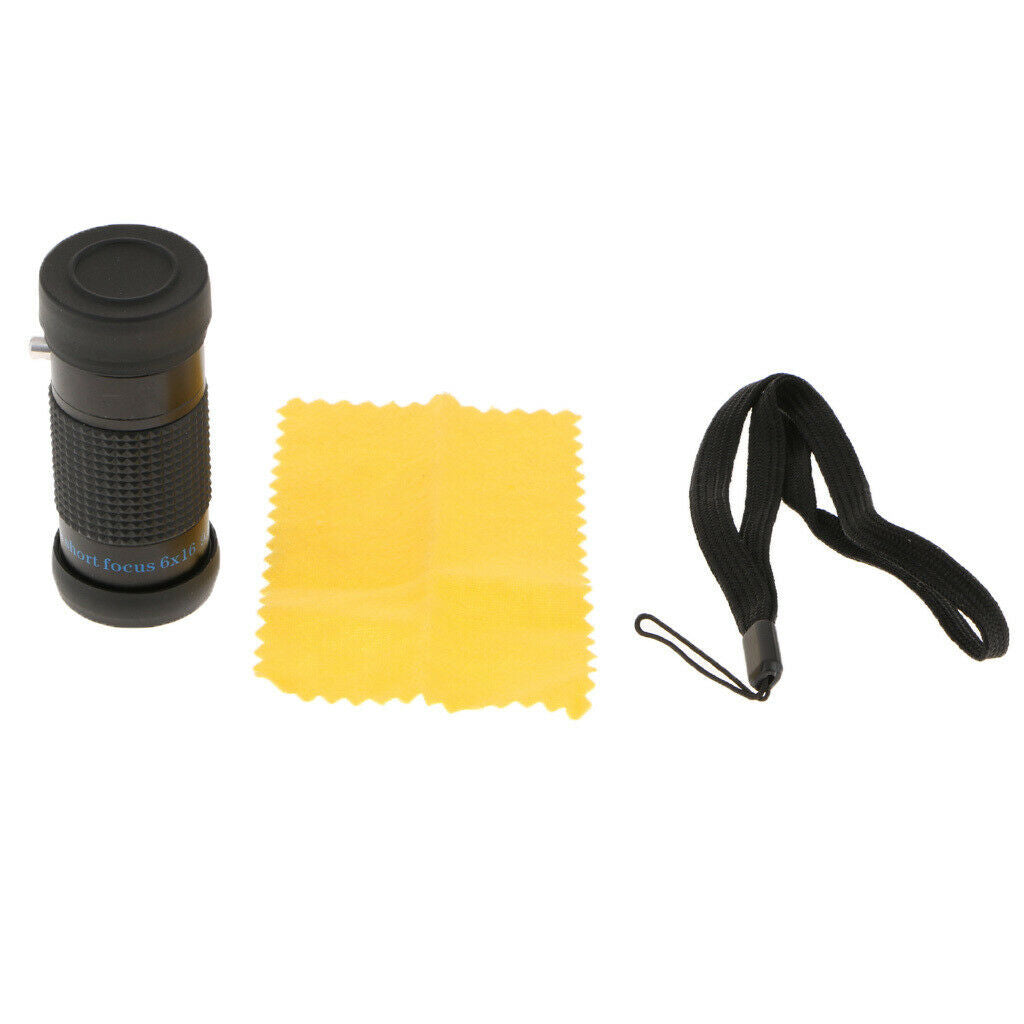Mini 6x16 Extra Short Focus Optics Zoom Telescope Monocular Typoscope Black