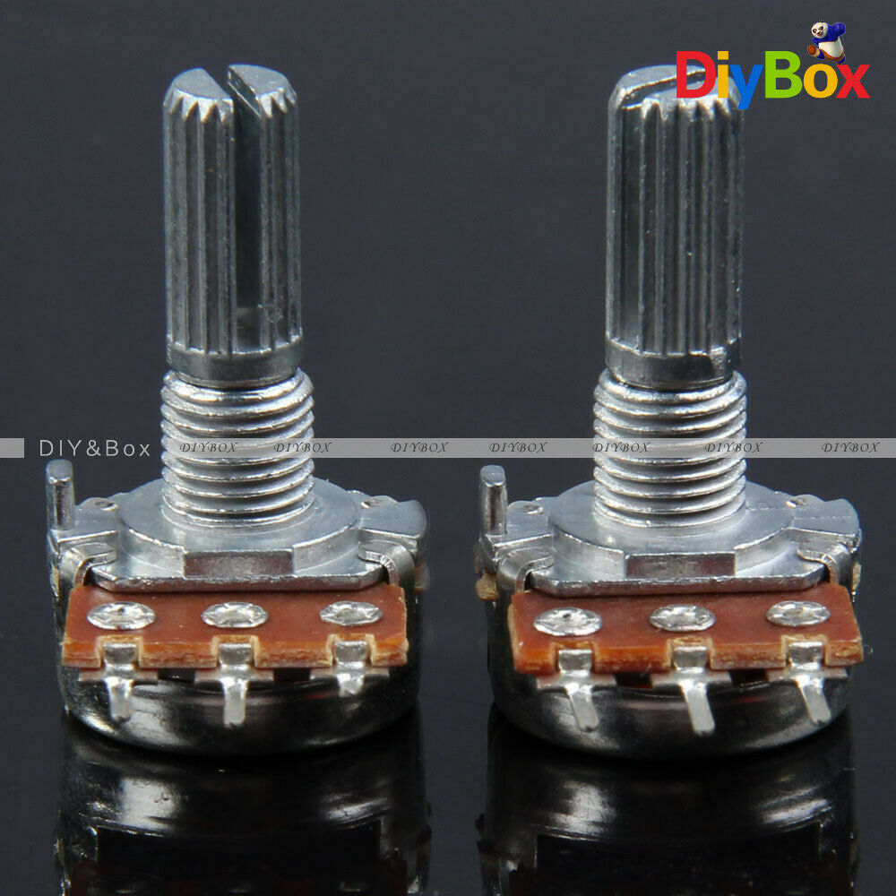 10PCS 500K Ohm B500K Knurled Shaft Linear Rotary Taper Potentiometer 15mm 3 Pins