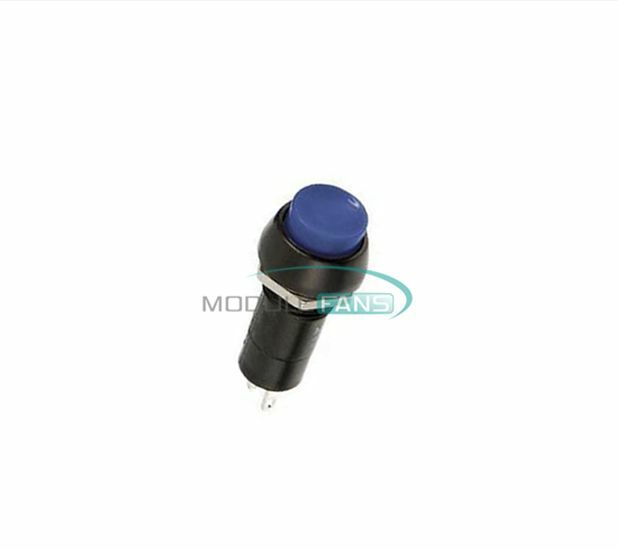 5PCS Blue 12mm 250V 3A Push Button Switch PBS-11B No Self-Lock ON/OFF Lock