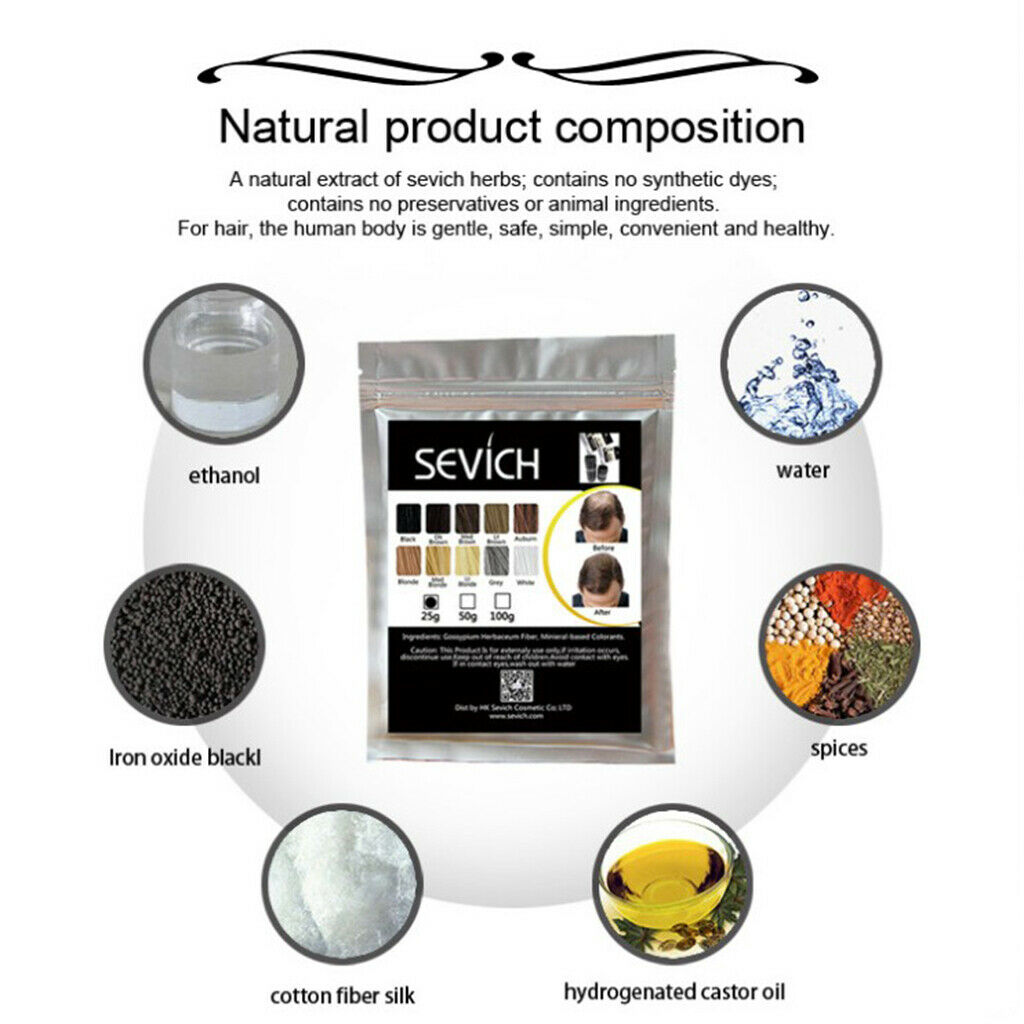 Instant Hair Building Thickening Fiber Powder for Hair Loss 100g Dark Wood