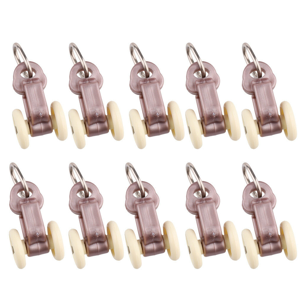 10 Pieces Curtain   with Roller Sliding Curtain Rail Carrier Hook 30mm