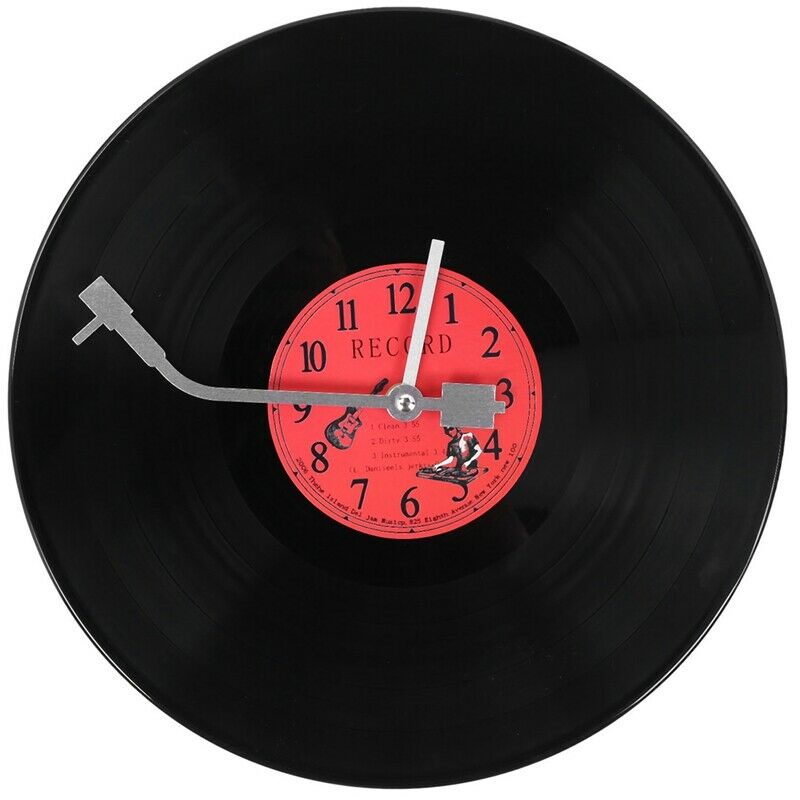 European Retro Nostalgic Ultra-Quiet Clock Vinyl Record Personality Wall ClockO7