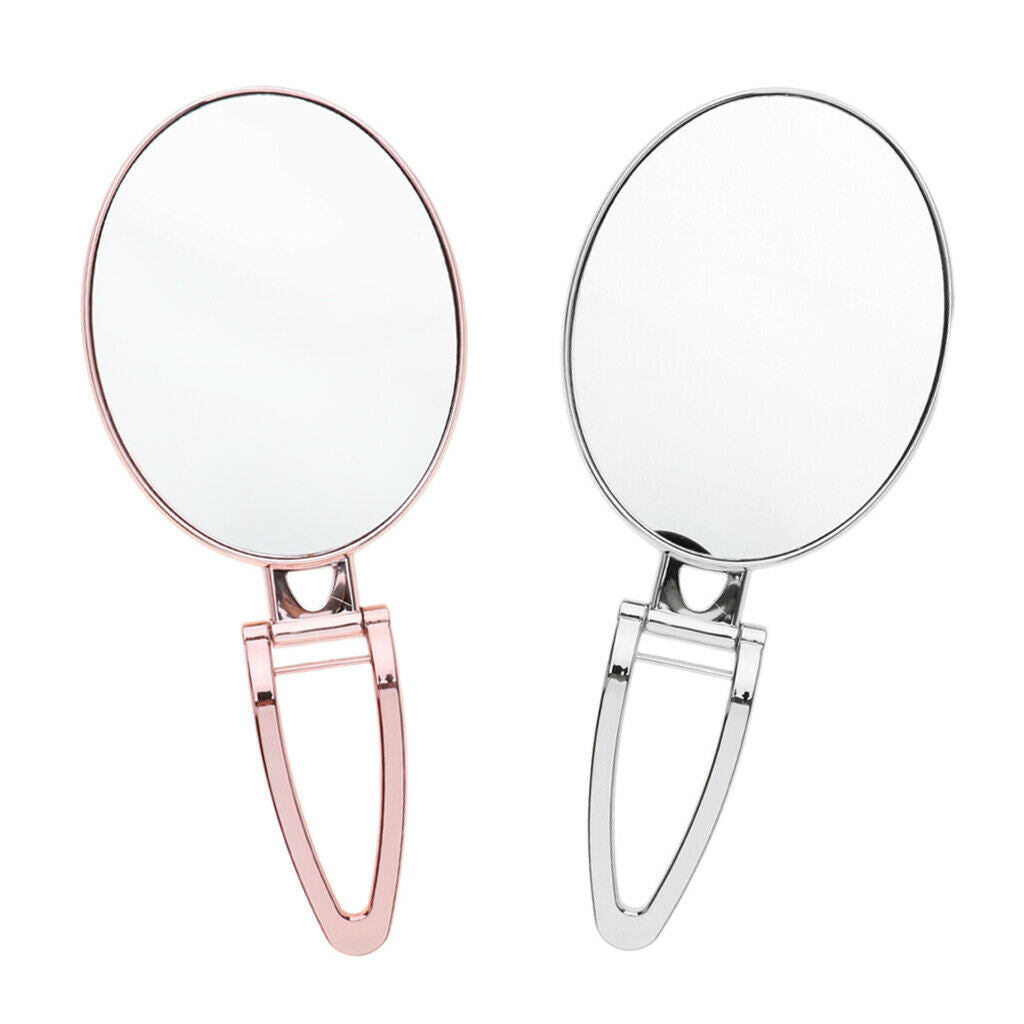 2 Pieces Foldable Double-sided Make-up Standing Mirror 2x Enlarged Table Mirror