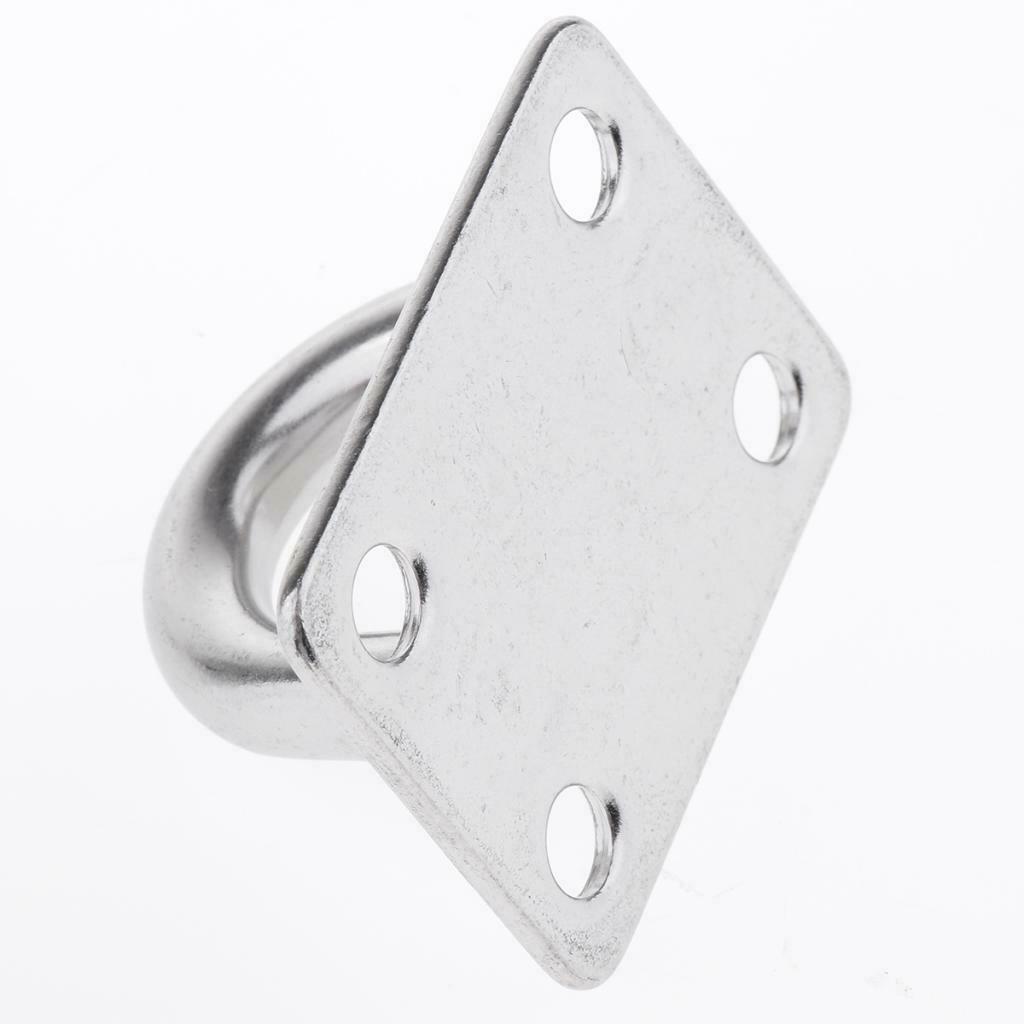5pcs M5 Wall / Ceiling Hooks Stainless Steel Pad Eye Plate Marine Boat Rigging