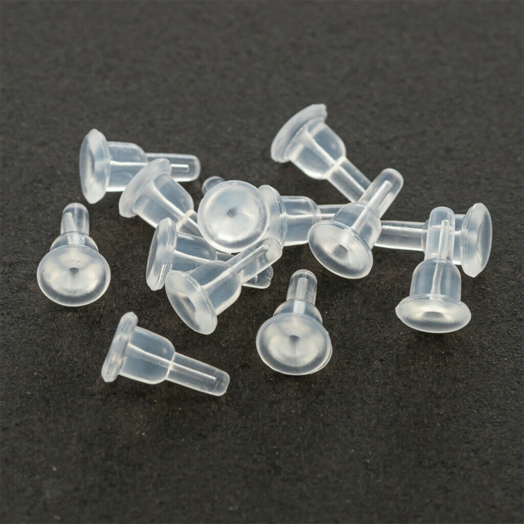50x Silicone Earring Backs Soft Earring Clutch Stoppers Sleeves Replacement