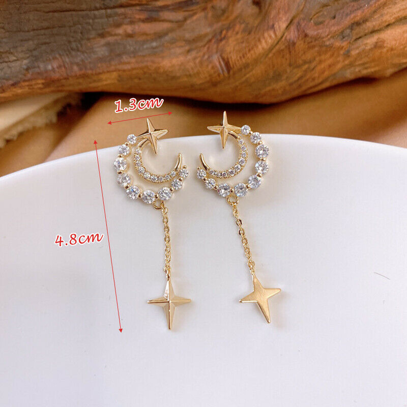 Fashion Star Moon Tassel Earrings For Women Creative Design Jewelry High Qual Pb