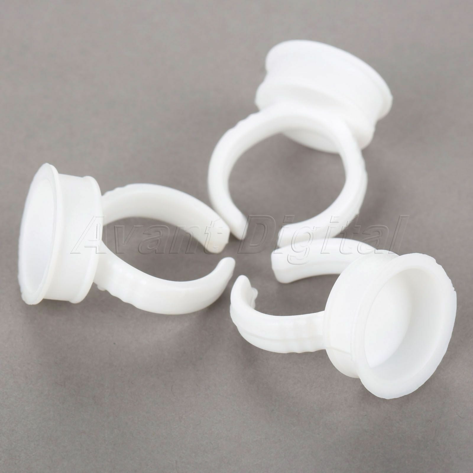 50pcs Plastic White Tattoo Ink Caps Ring Eyebrow Permanent Makeup Holder Cups