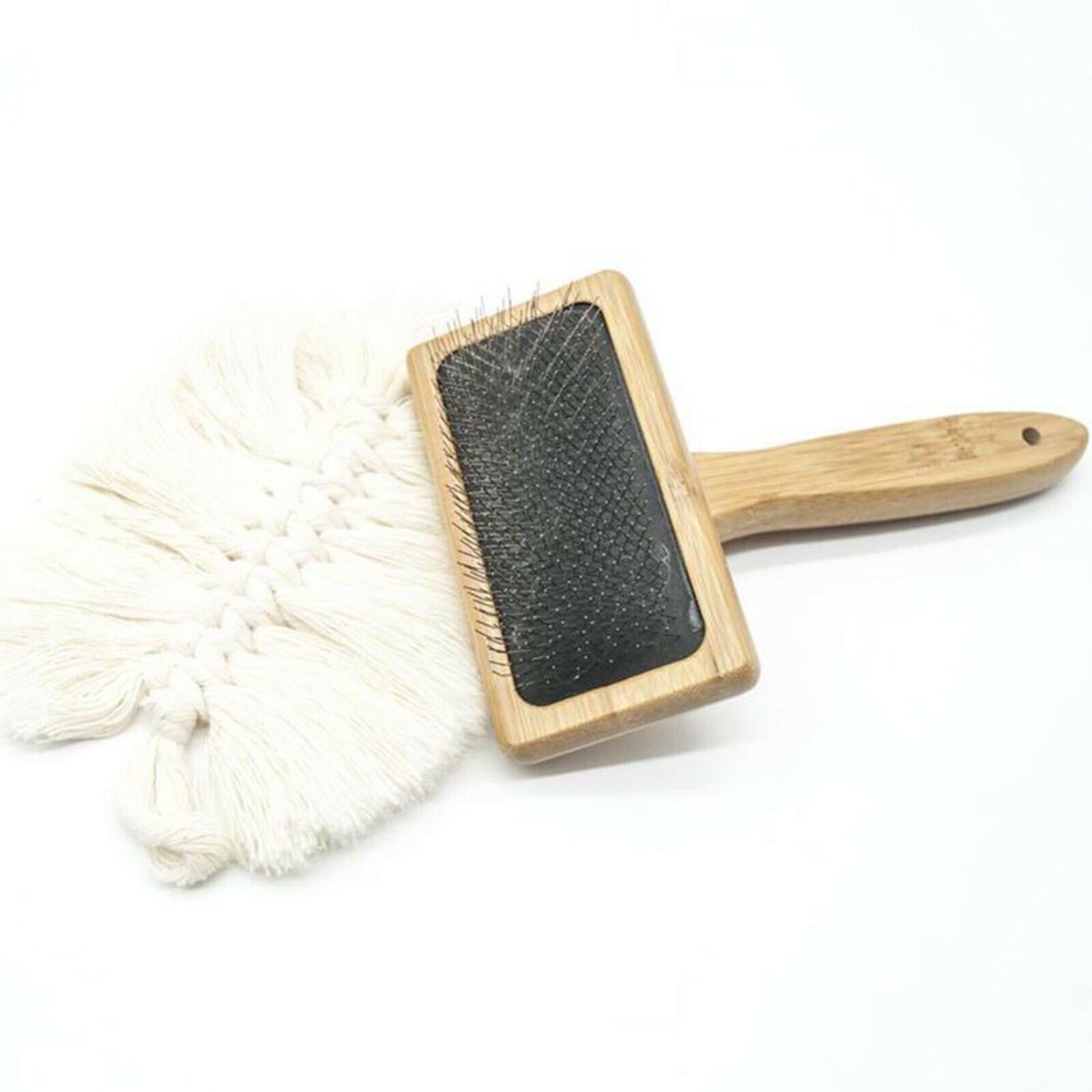 Pet Dog Cat Puppy Hair Shedding Grooming Wooden Slicker Trimmer Fur Comb Brush
