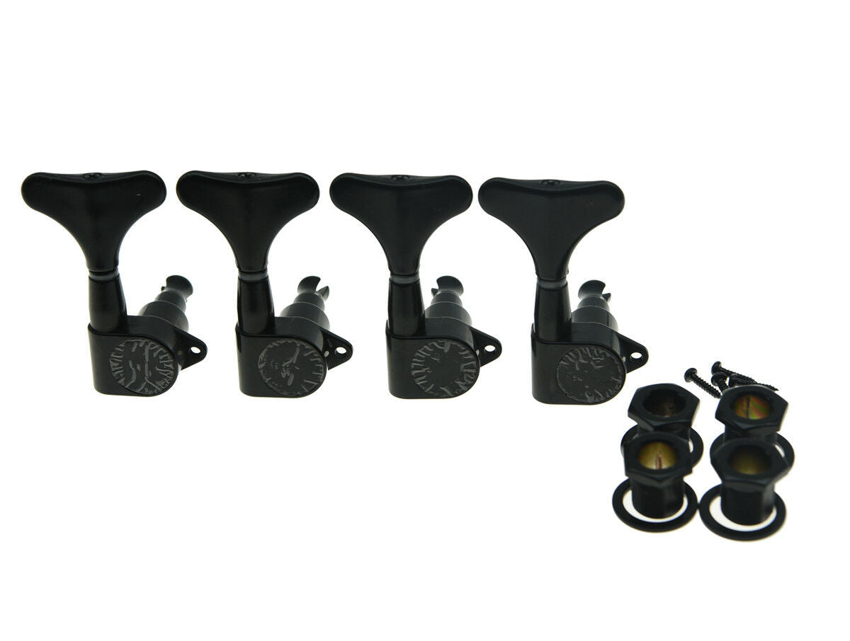Black Right Handed Sealed Bass Tuners Tuning Pegs 4 String Bass Machine Heads
