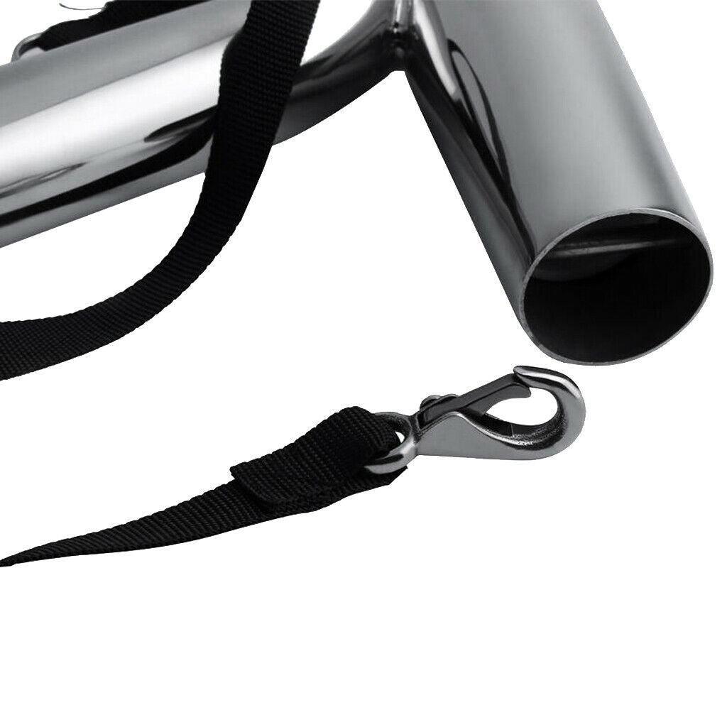 High Polished Stainless Steel Outrigger Boat Fishing Rod Holder with Strap