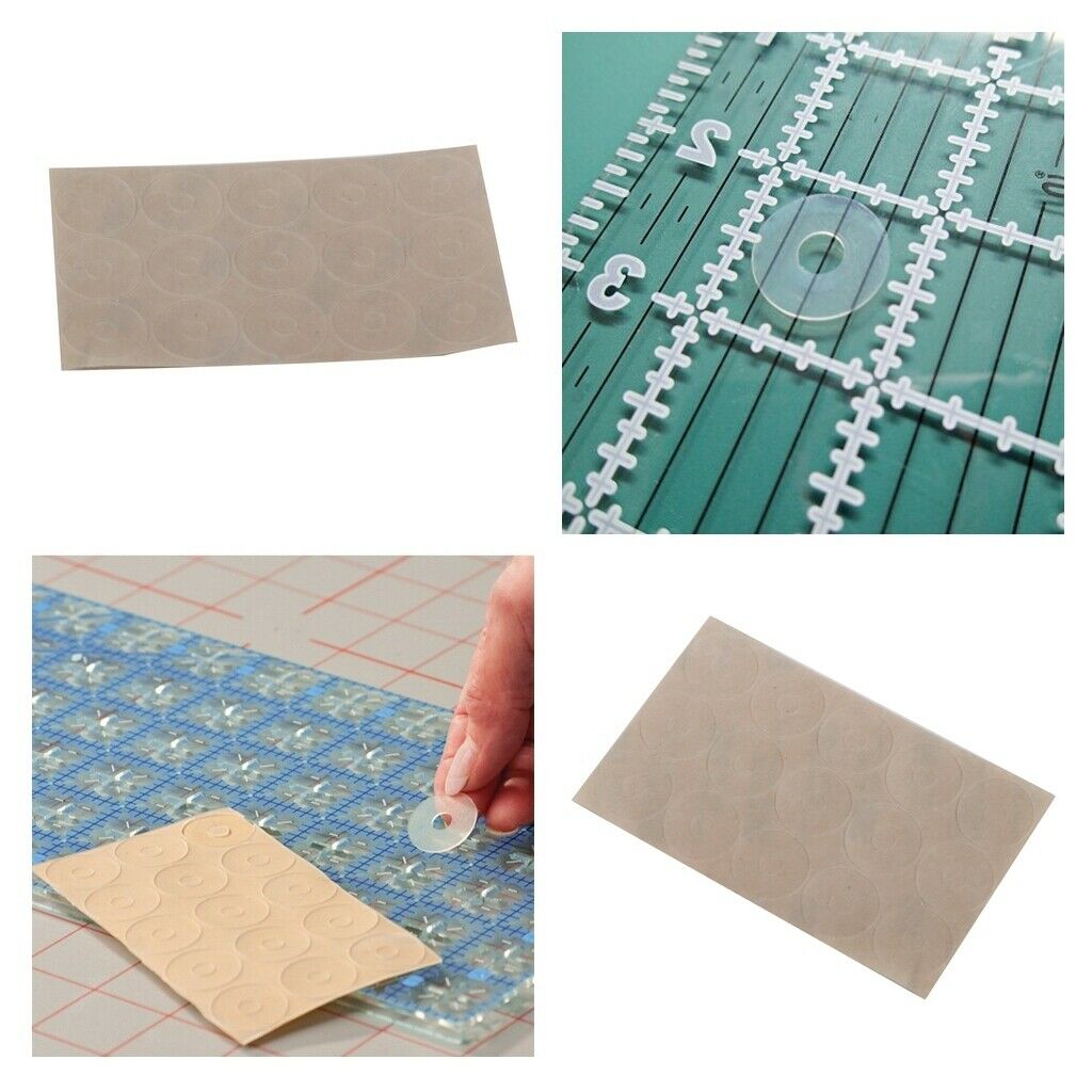 10 Sheet 150 Pieces Silicone Gel Ruler Grips Non Slip Adhesive Rings Craft