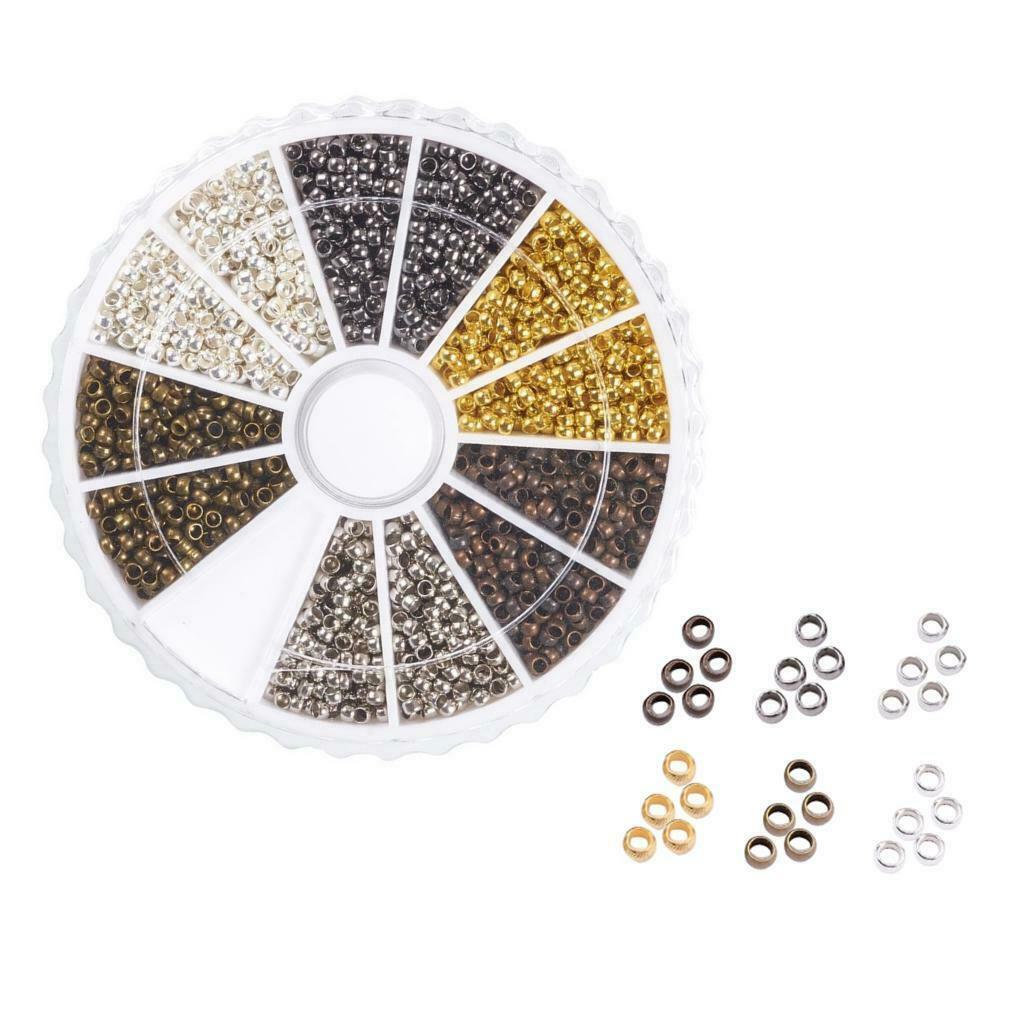 3000Pcs Loose Spacer Beads Mixed Colors Round Beads for Jewelry Making Findings