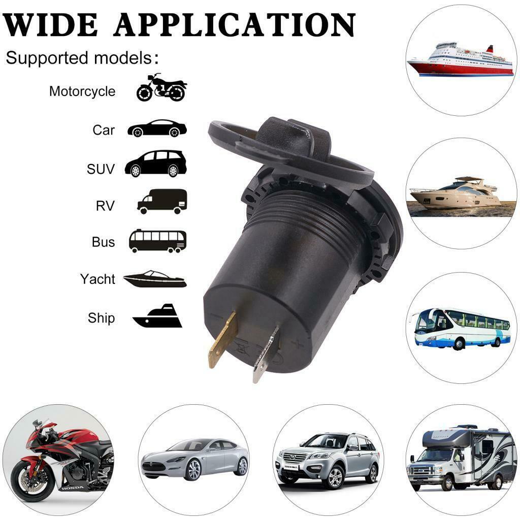 Dual USB Ports Car Boat Charger Digital Panel Socket Voltage Volt Meter LED .