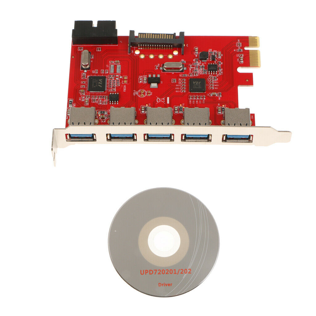 5Port SuperSpeed USB3.0 PCI-Express Desktop PC Connector Card Built in 20pin