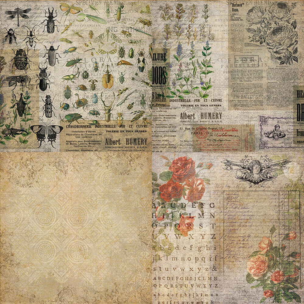 12PCS Paper Pad Rose Flower Scrapbooking Single-sided Album Diary Journal Craft