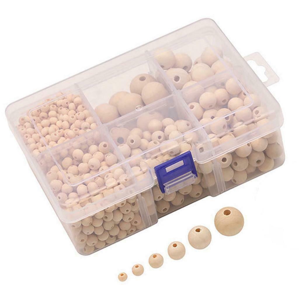 1150 Pieces Wooden Round Beads 6-20mm Natural Round Ball DIY Painting