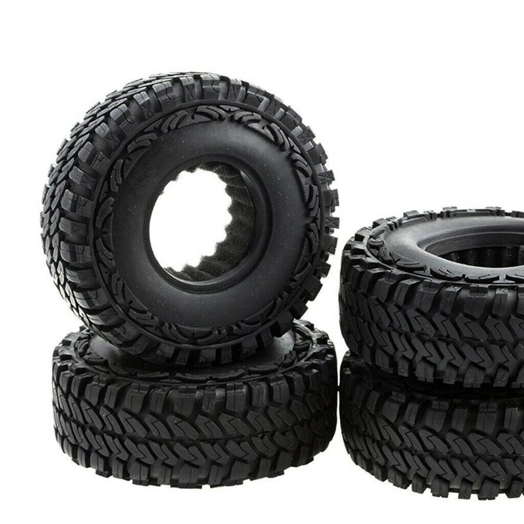 4X 1.9'' 114mm Rubber Tyres Set for SCX10 4WD 1:10 RC Crawler DIY Accessory