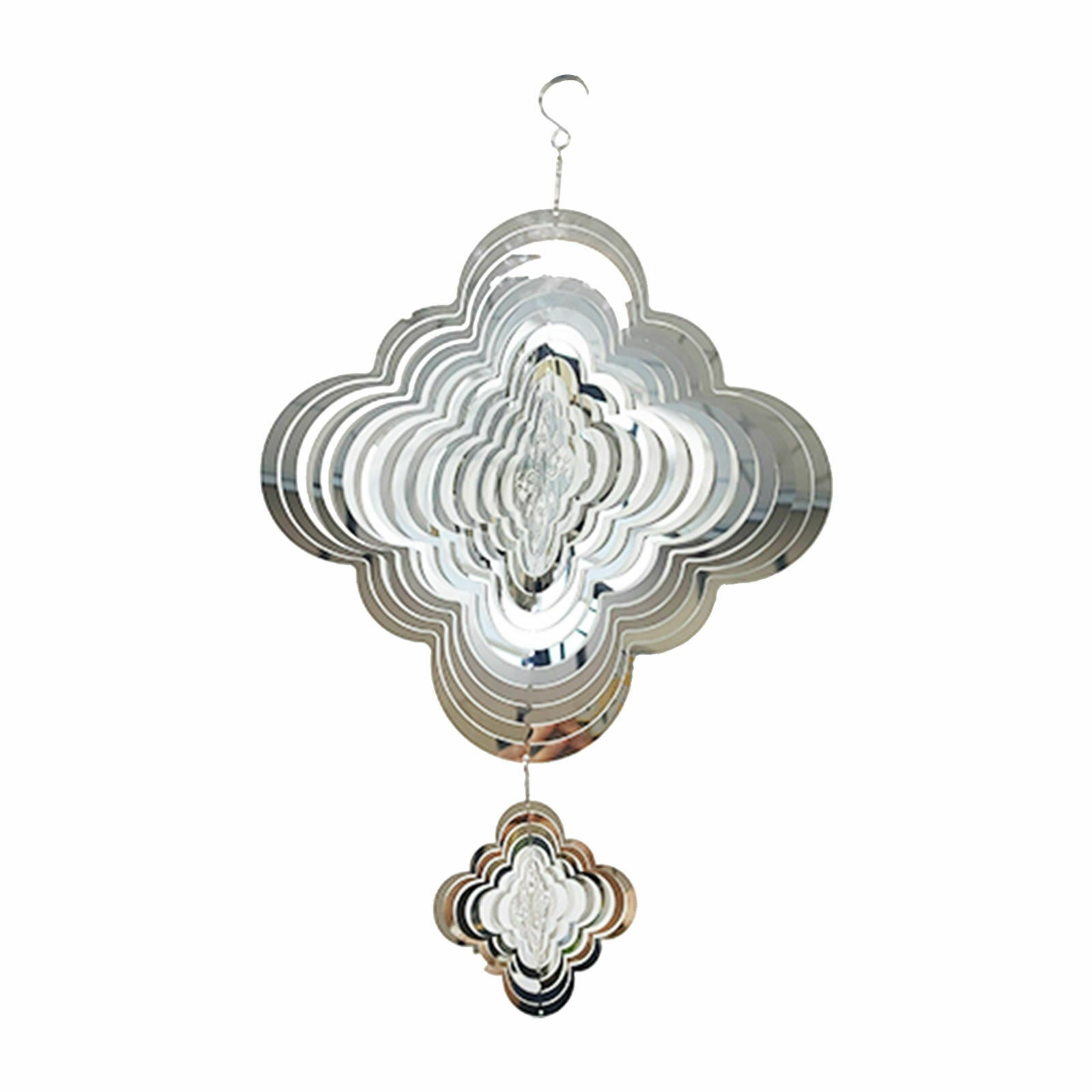 Wind Spinner Metal Hanging Ornament Cloud Shape with 360 Degree Rotating Hook