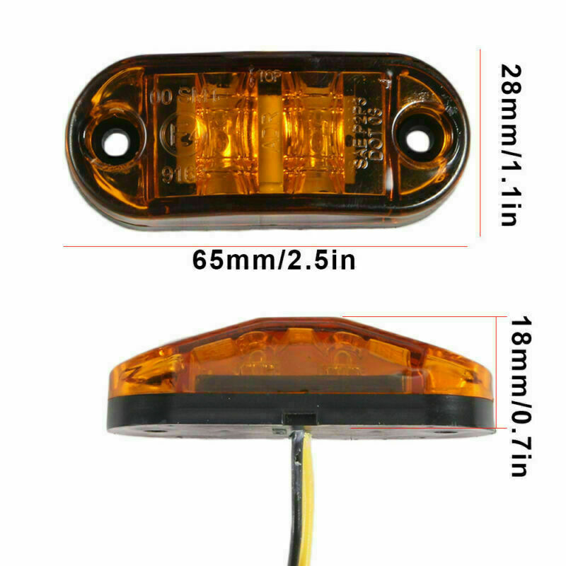 5x Red + 5x Amber 2.5" LED Side Marker Clearance Lights fit Trailer Truck Pickup