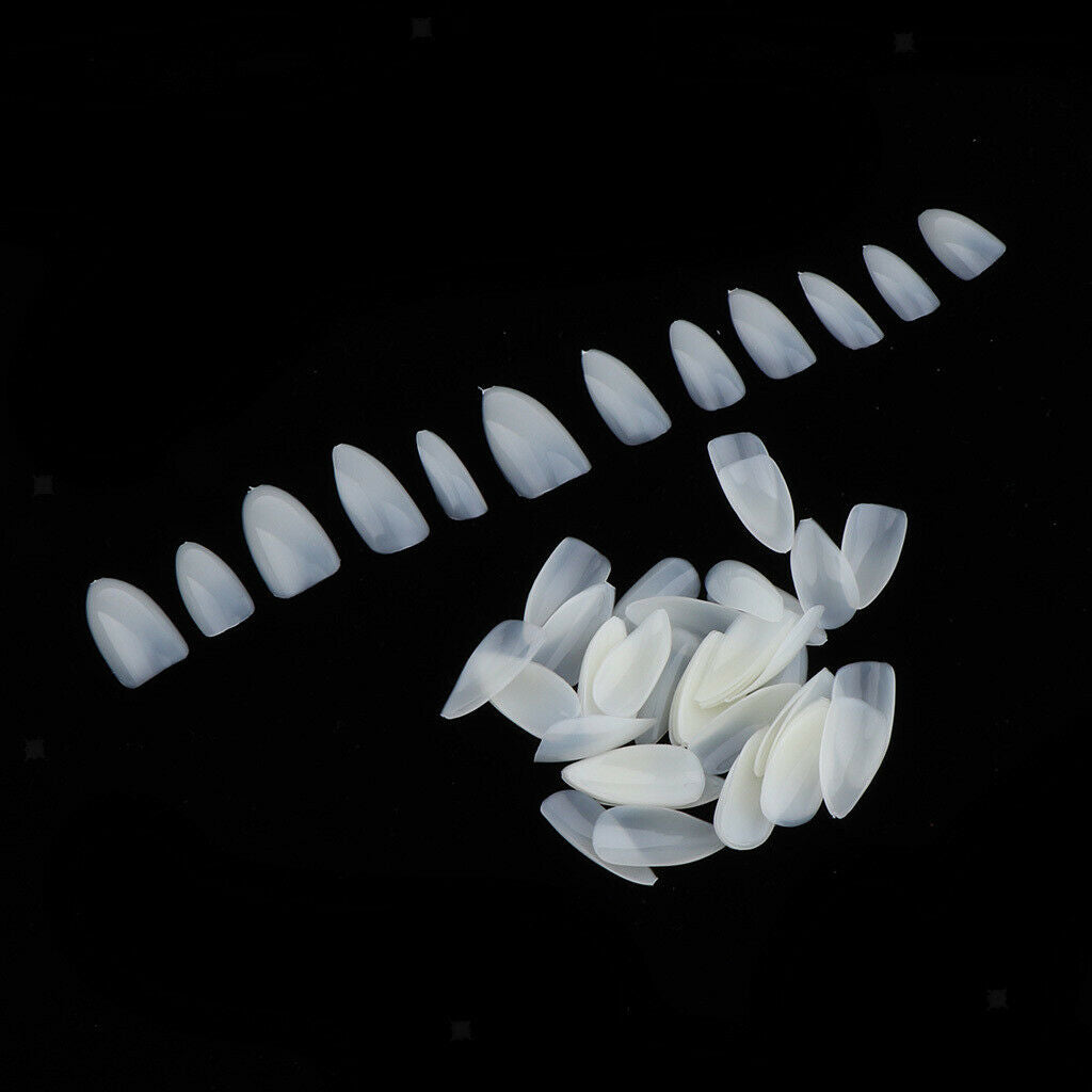 600pcs False Nail Tips Nail Practice Salons DIY Manicure Art Tools Natural