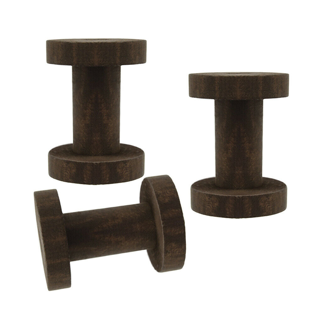 3PCS Wood Thread Spools Weaving Elastic Cord Thread Bobbins Sewing 61x45mm