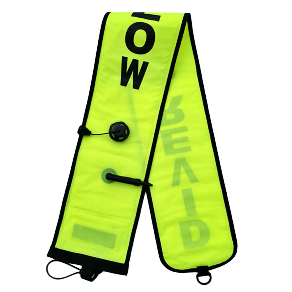High Visibility SMB Surface Marker Buoy with Reel + Whistle for Scuba Diving