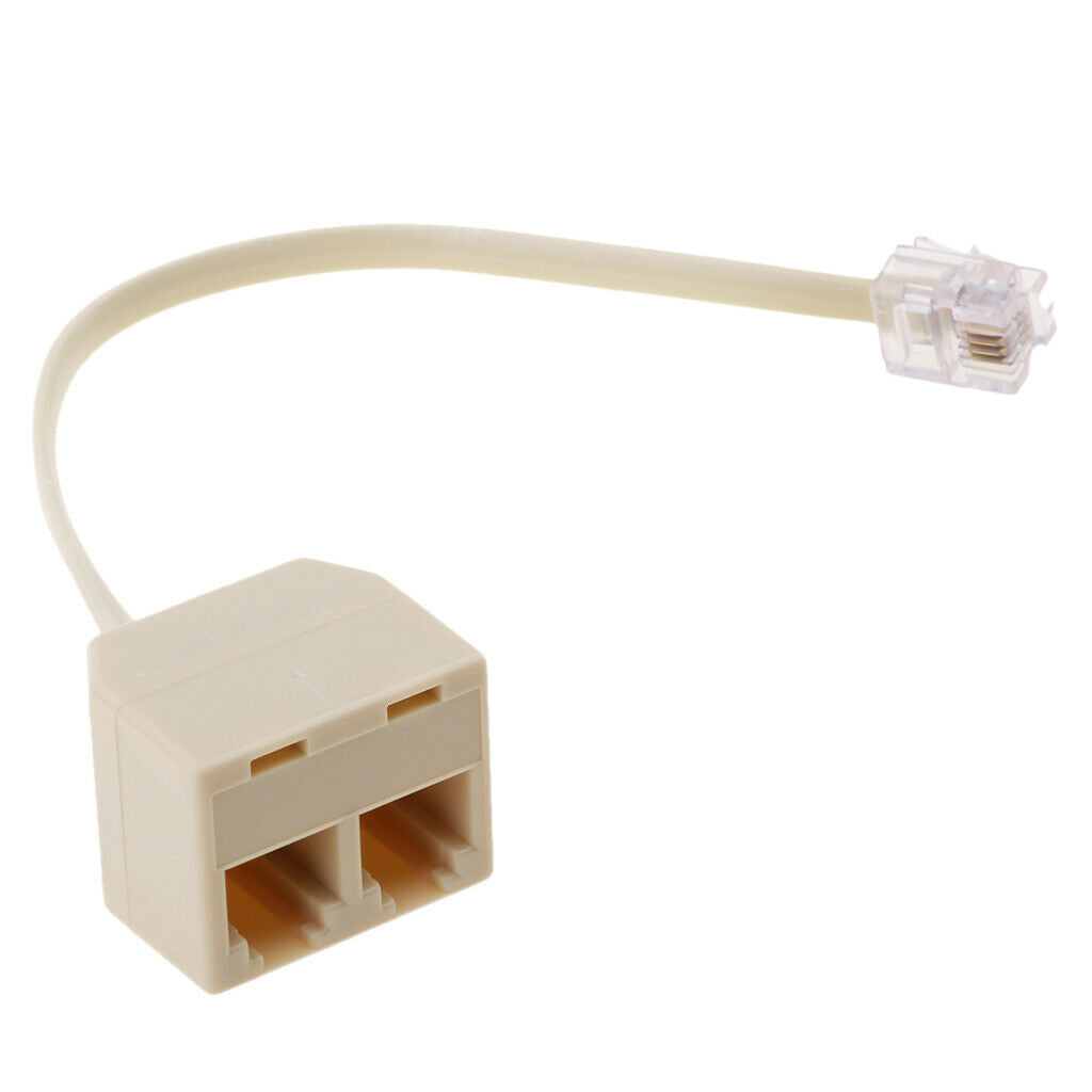 RJ11 6P4C Landline Phone Line Splitter Adapter US Male to Female