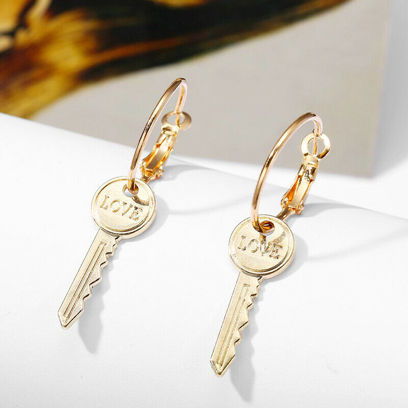 Fashion Love Key Drop Dangle Earrings Statement Punk Earrings Women Jewel.l8