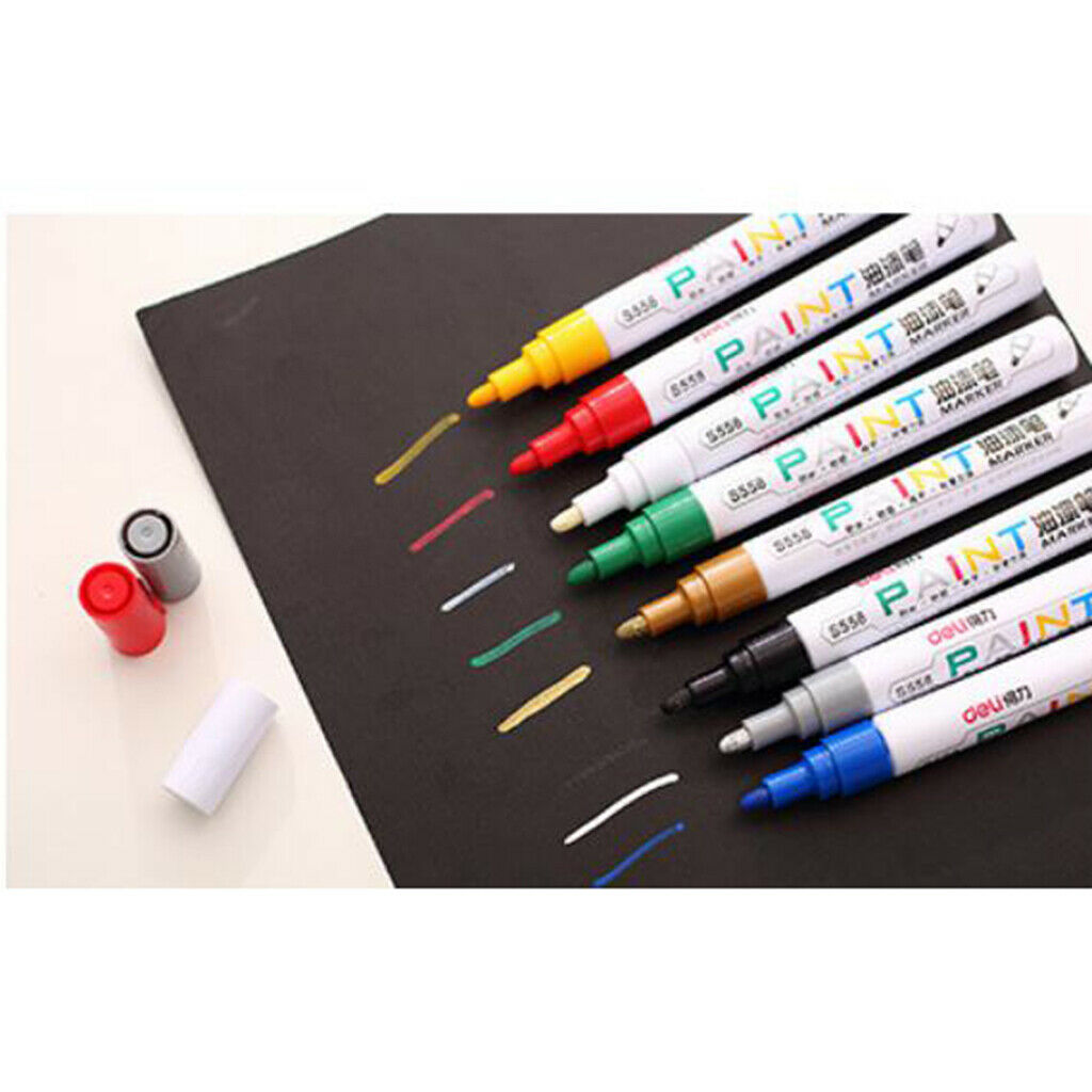 8 COLORS TYRE PERMANENT MARKER PEN PAINT WATERPROOF