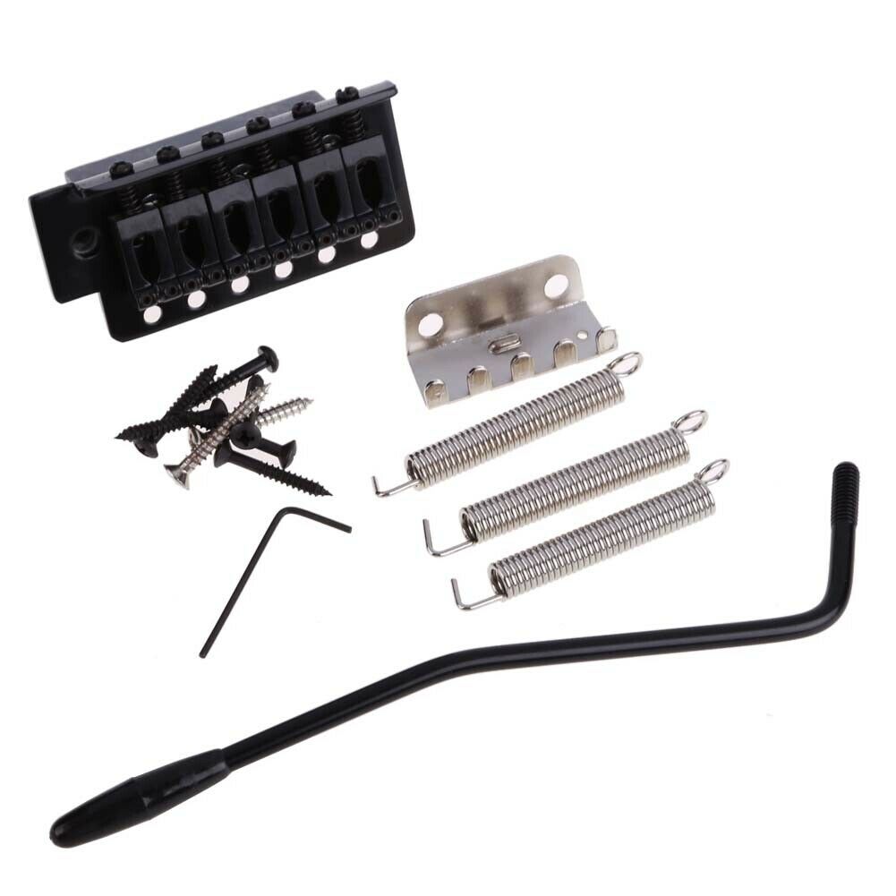 Black Electric Guitar Tremolo Bridge With Bar New 1 Set 6 Strings Parts @
