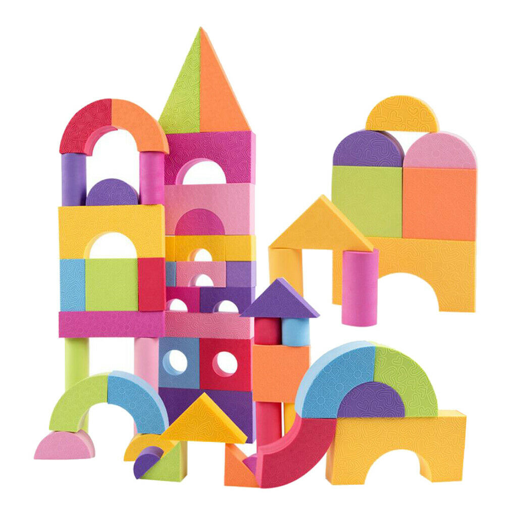 100 Pieces EVA Foam Colorful Building Blocks DIY Educational Toys for Baby