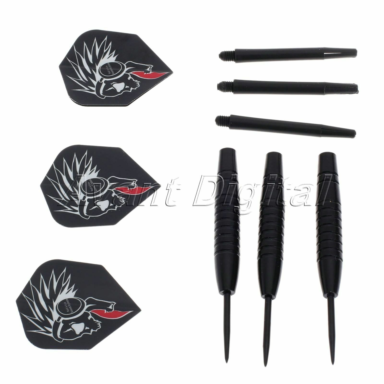 3PCS Black Dart Darts Steel Needle Tip Torpedo Shape Barrel with Nice Flight 22G