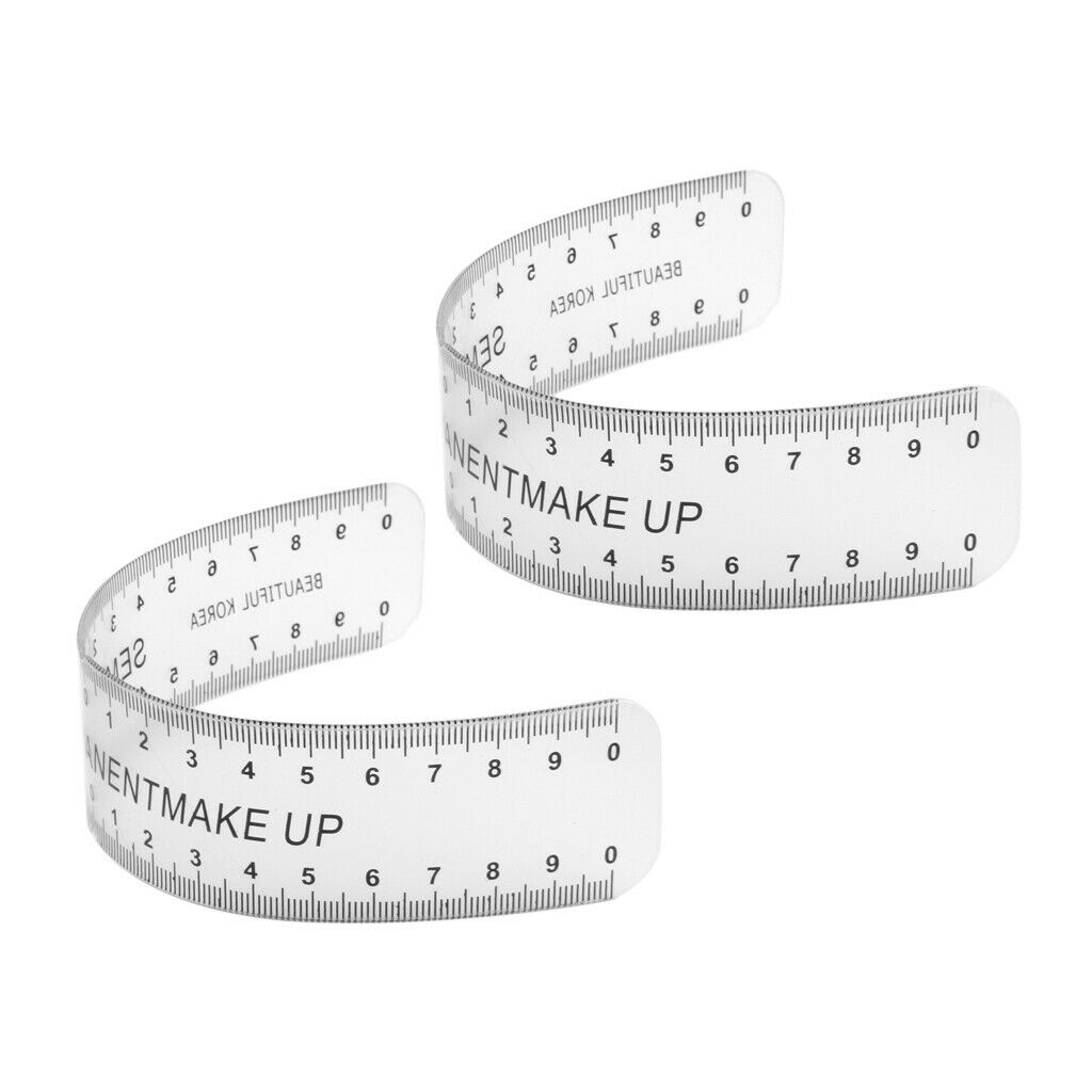 2 lot Reusable Eyebrow Positioning Grooming Stencil Shaper Brow Tattoo Ruler