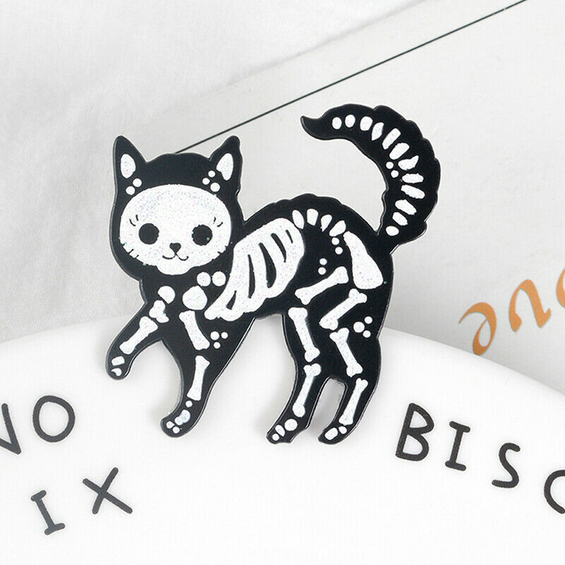 Skeleton Cat Enamel Lapel Pins Alien Avocado Cute Brooches Badges Fashion.l8