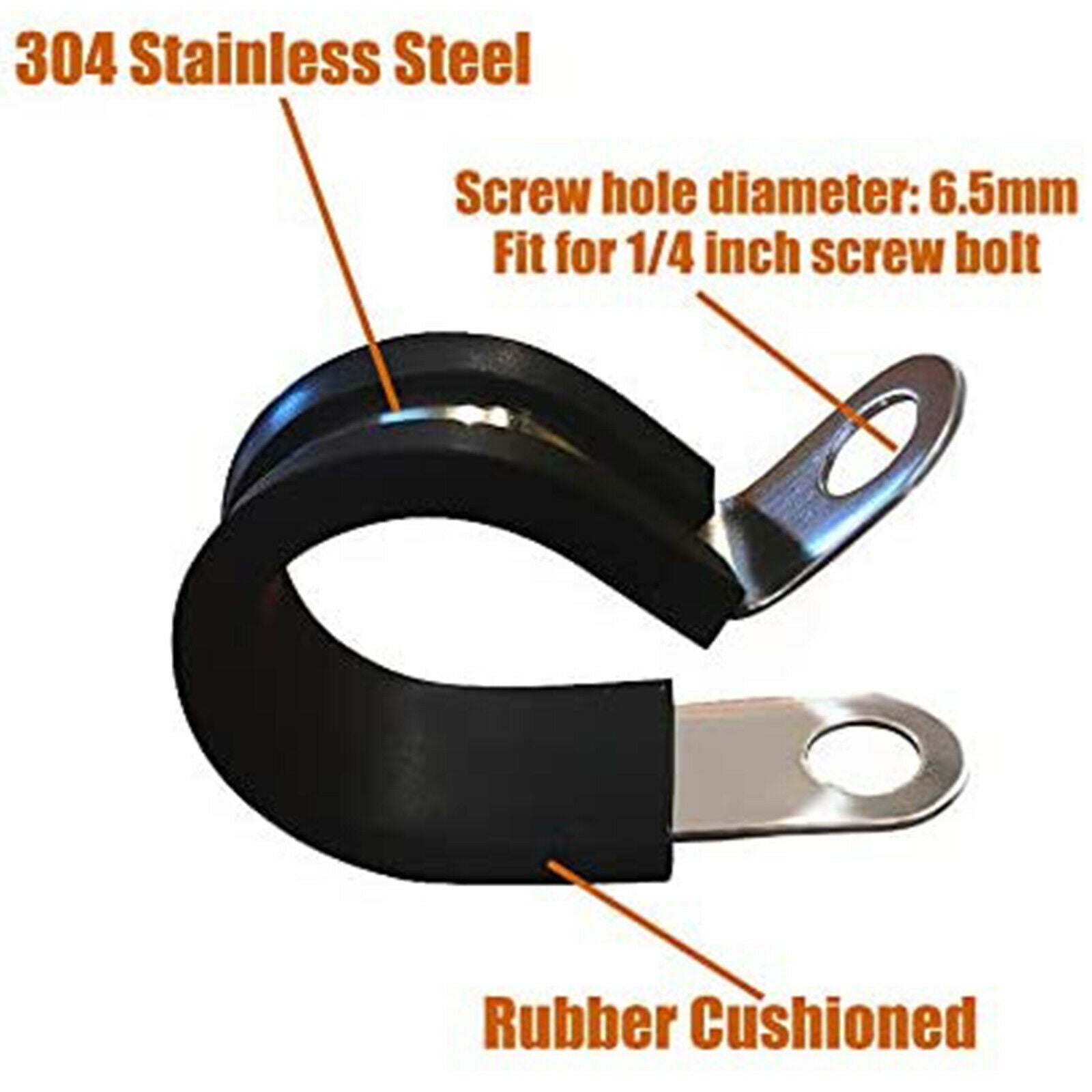 52pcs Rubber Cushion Insulated Clamp Stainless Steel Cable Clamps Assortment Kit