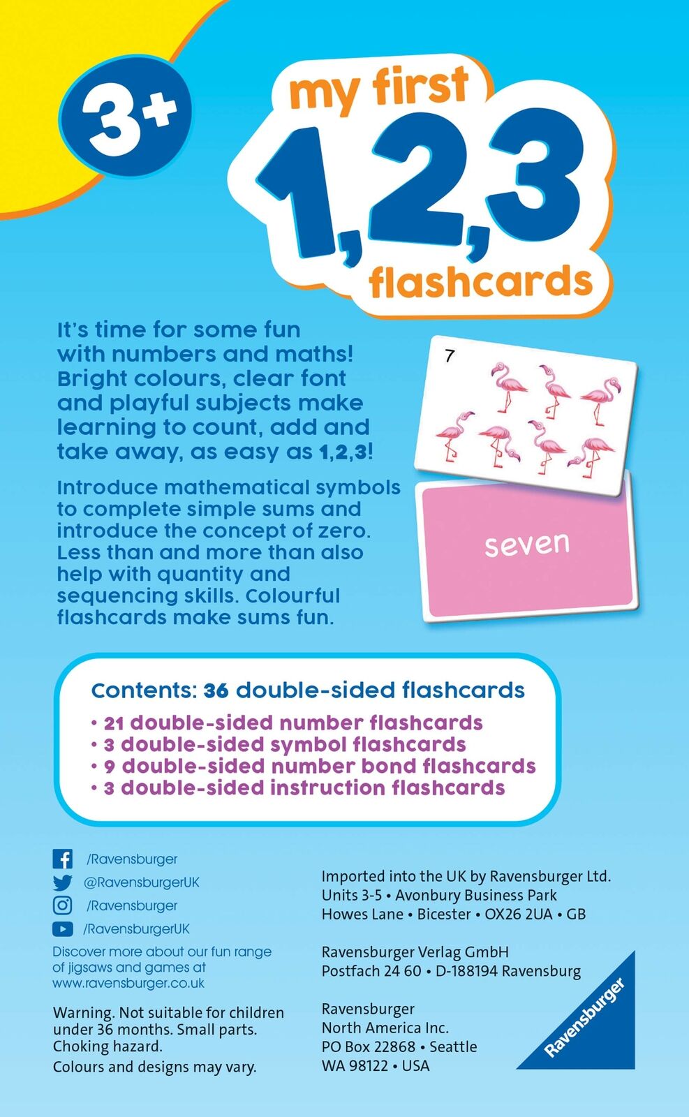 20804 Ravensburger My First 1,2,3 Flash Cards Number Game Children Age 3 Years+